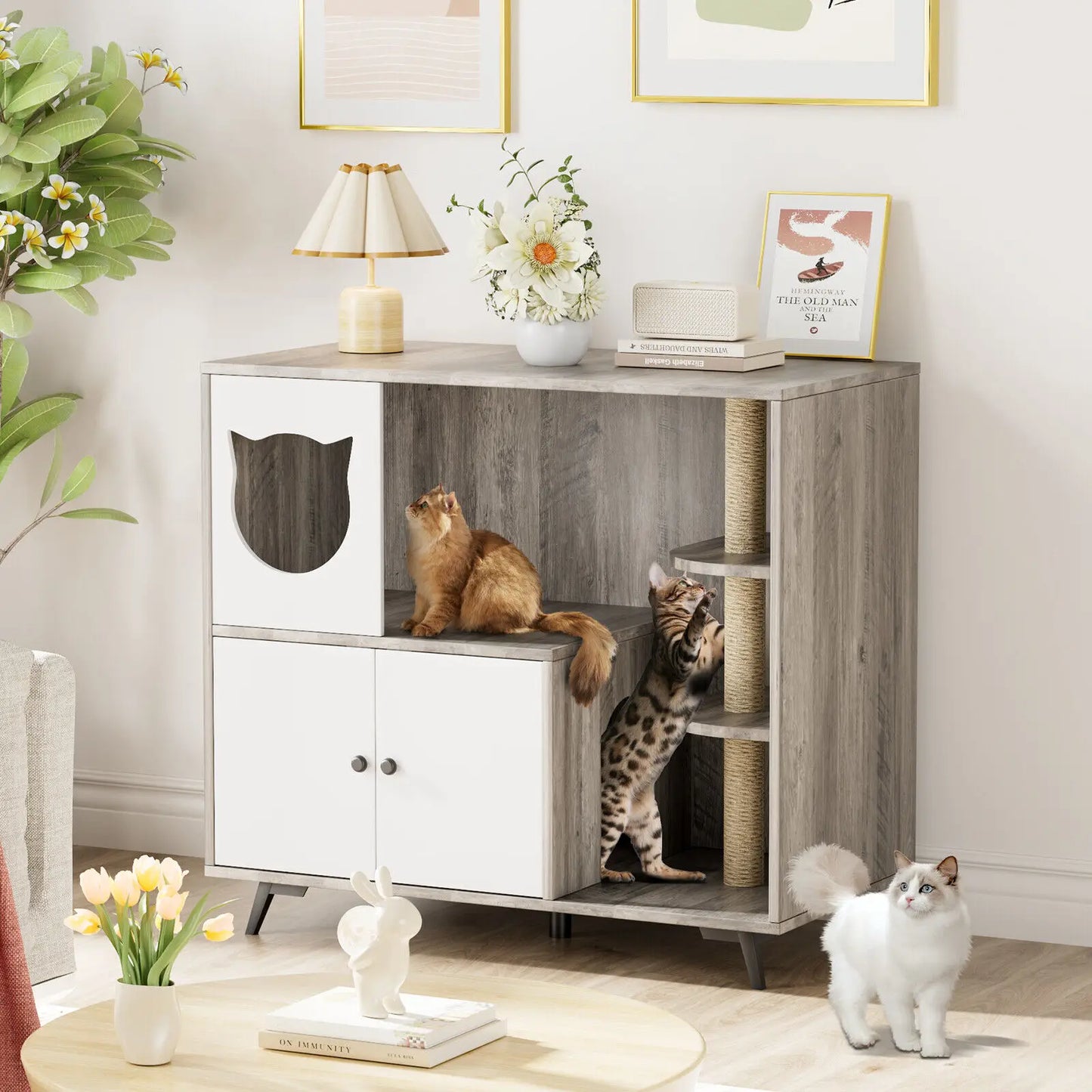 Meuble litière pour chat - Meubli™ - Ronron-Toudou