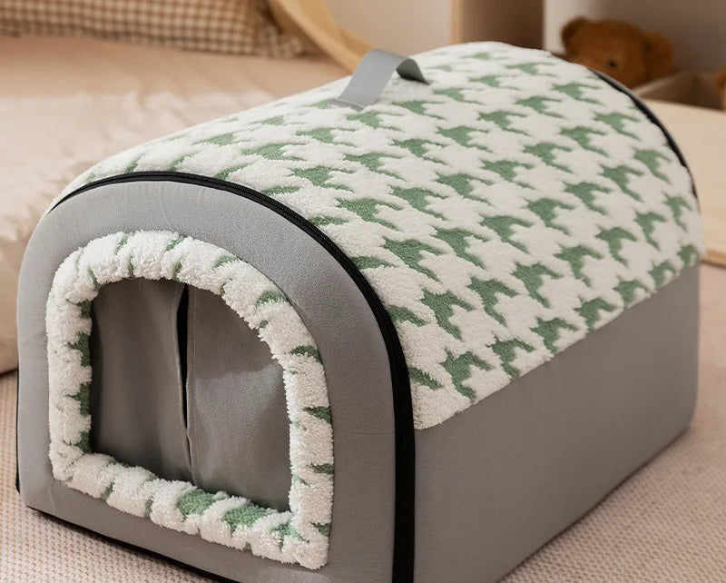 panier-pour-chat-chaleureux-vert