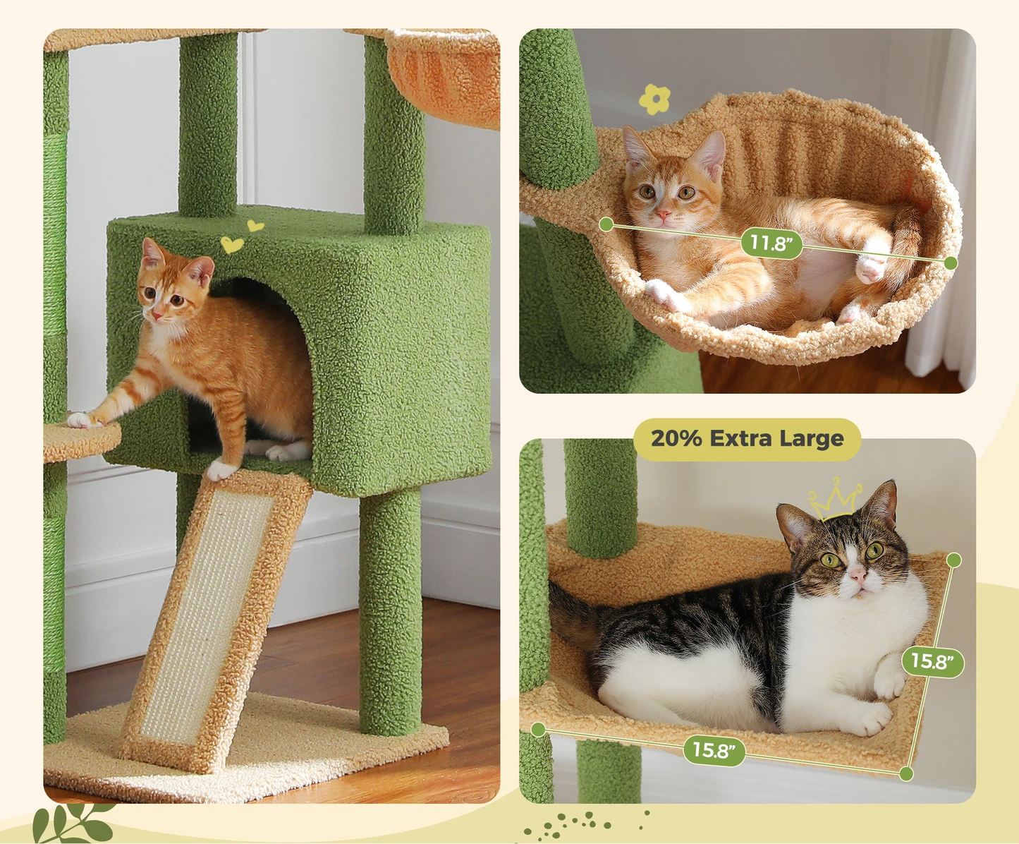 arbre-a-chat-bois-vert-beige-large