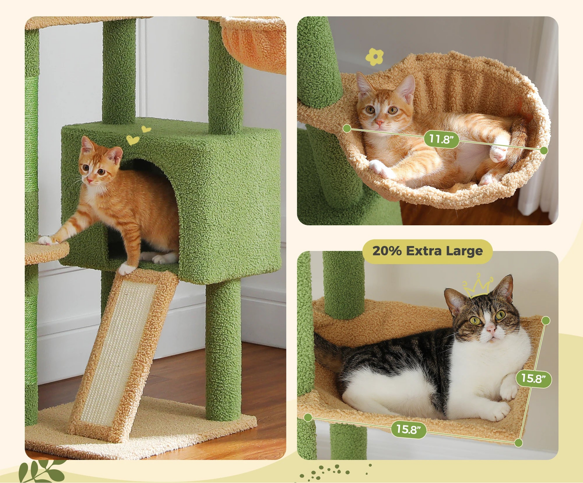 arbre-a-chat-bois-vert-beige-large