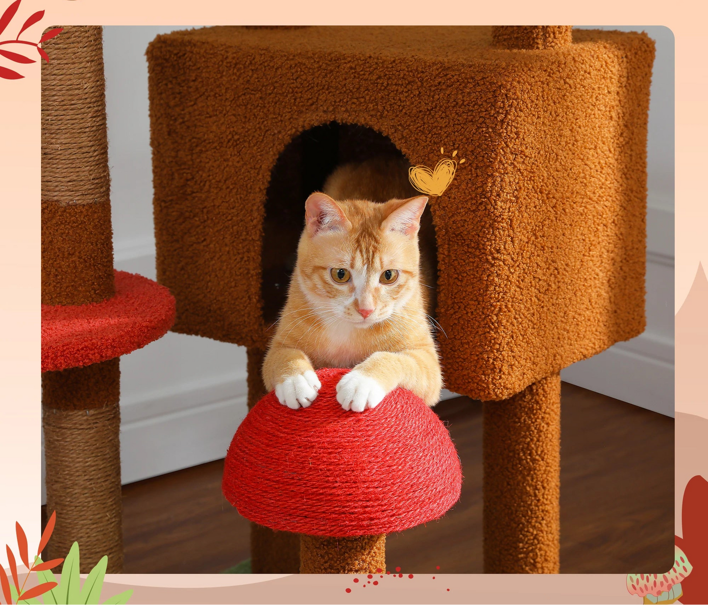 arbre-a-chat-bois-vert-marron-rouge-poser