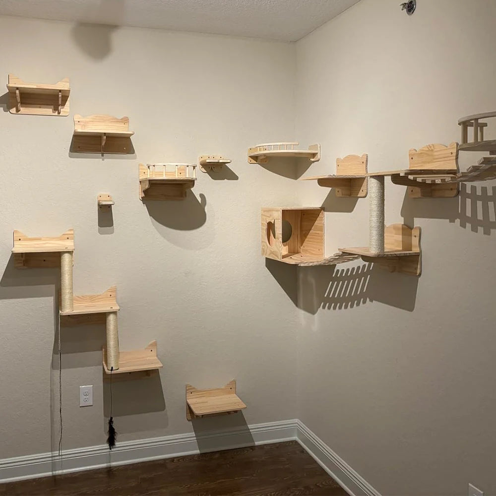 Arbre à Chat Mural Suspendu™ - Ronron-Toudou