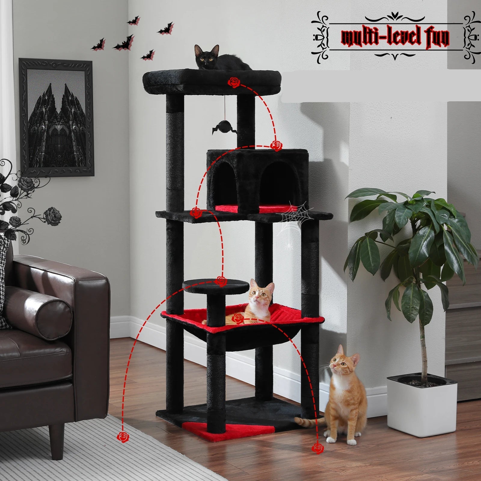 arbre-a-chat-ultra-rouge-noir