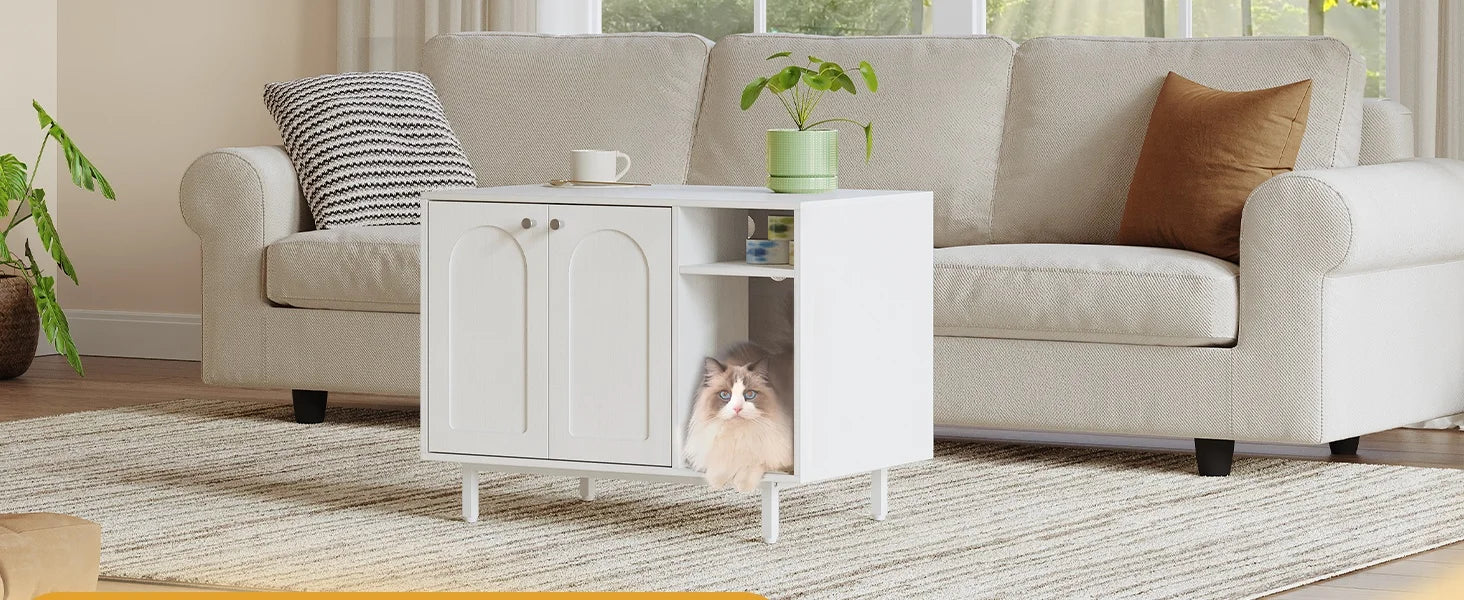 Meuble litière pour chat - Discret™ - Ronron-Toudou