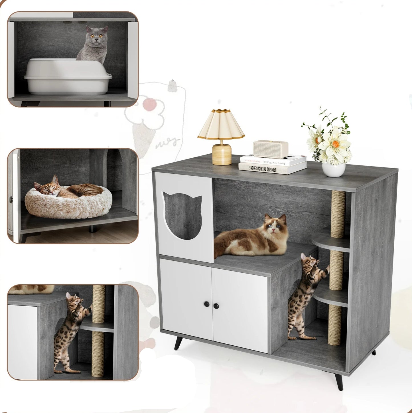 Meuble litière pour chat - Meubli™ - Ronron-Toudou