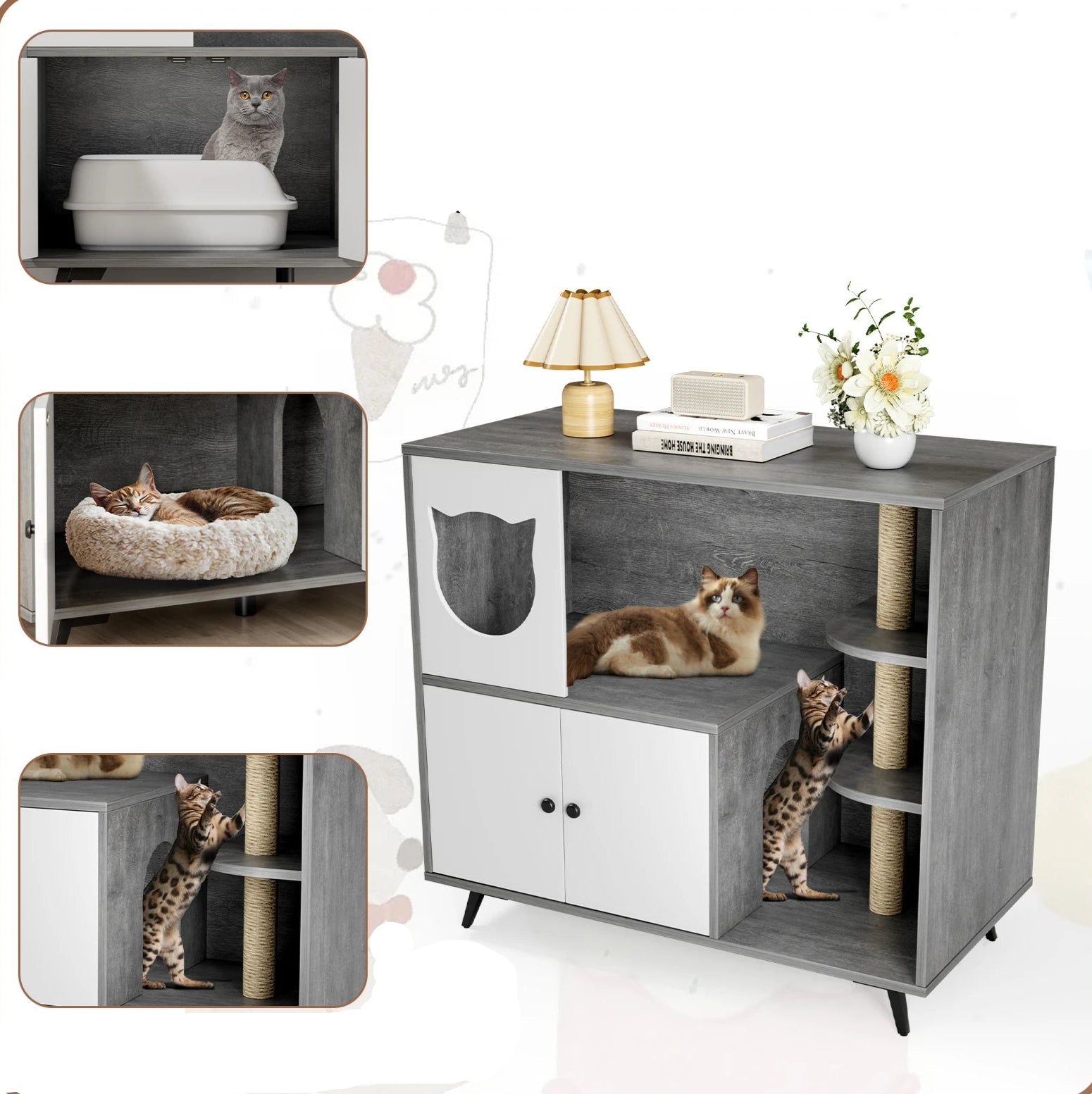 Meuble litière pour chat - Meubli™ - Ronron-Toudou