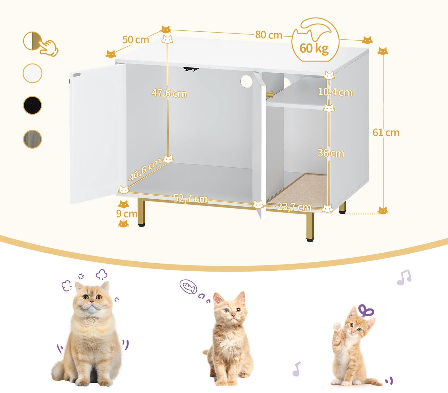 Meuble litière pour chat - Discret™ - Ronron-Toudou