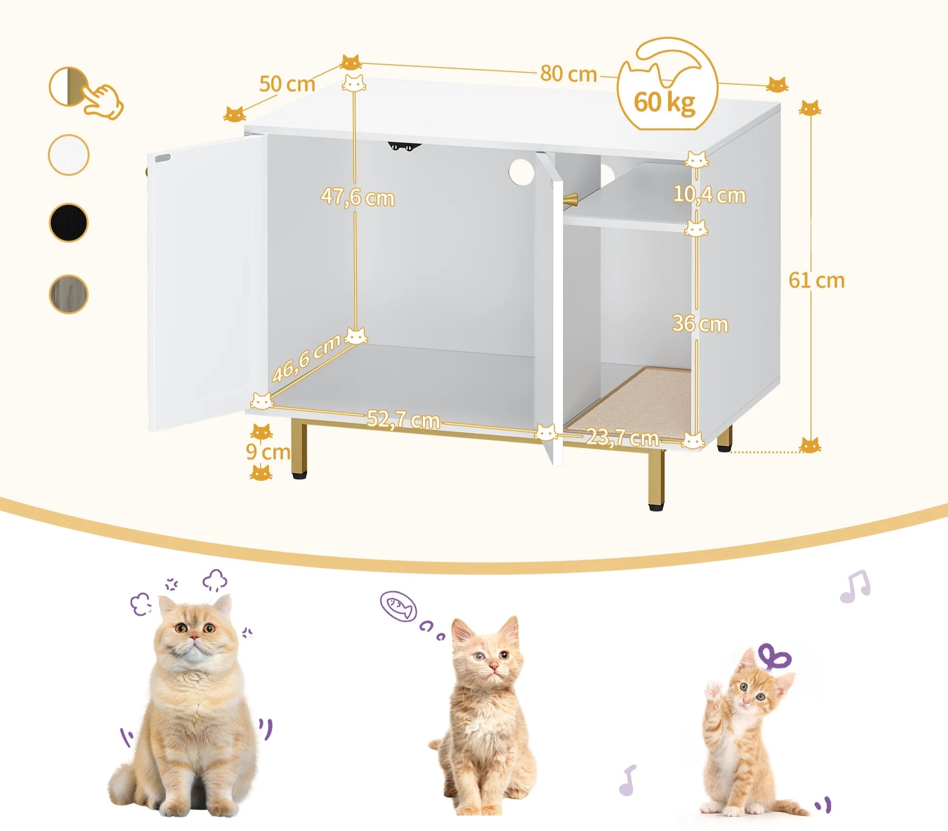 Meuble litière pour chat - Discret™ - Ronron-Toudou