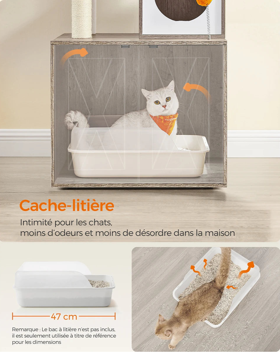 Meuble litière pour chat - Lideal™ - Ronron-Toudou