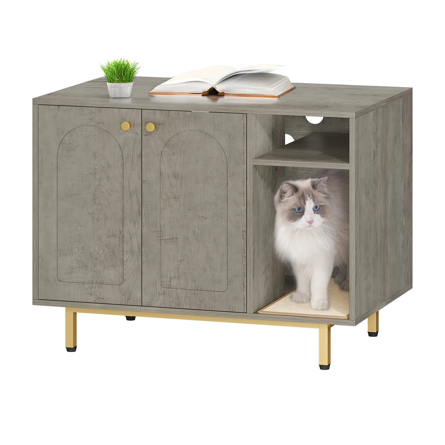 Meuble litière pour chat - Discret™ - Ronron-Toudou