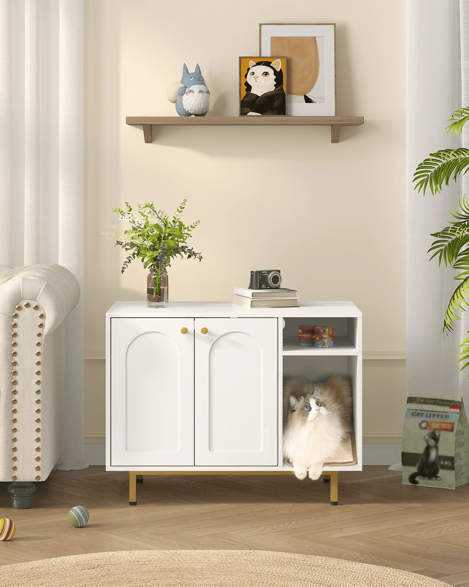 Meuble litière pour chat - Discret™ - Ronron-Toudou