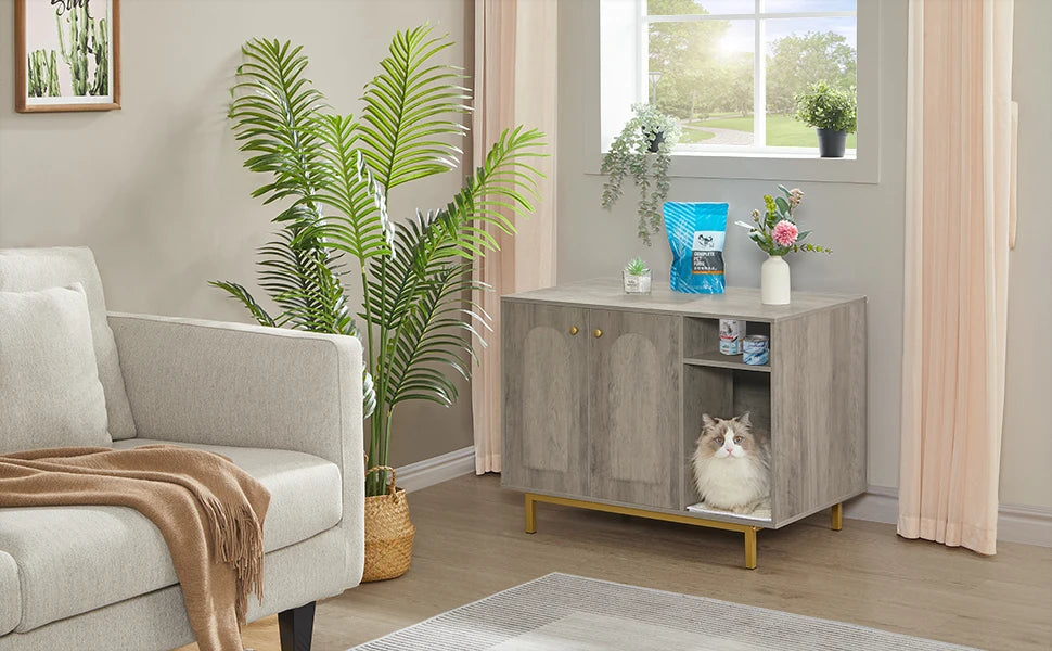 Meuble litière pour chat - Discret™ - Ronron-Toudou