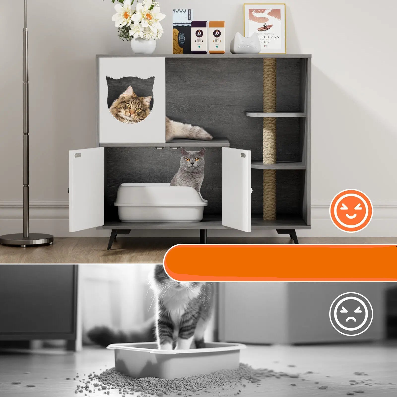 Meuble litière pour chat - Meubli™ - Ronron-Toudou