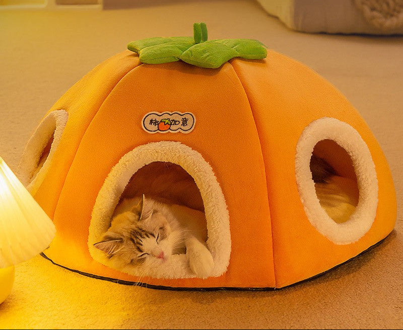 niche-pour-chat-citrouille