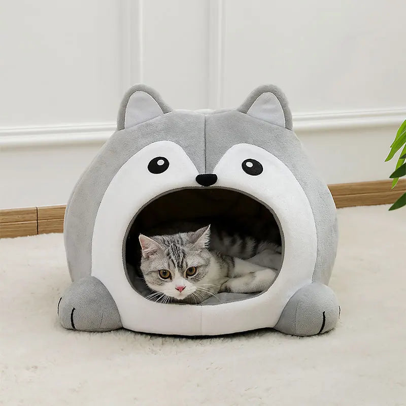 niche-pour-chat-loup-mignon